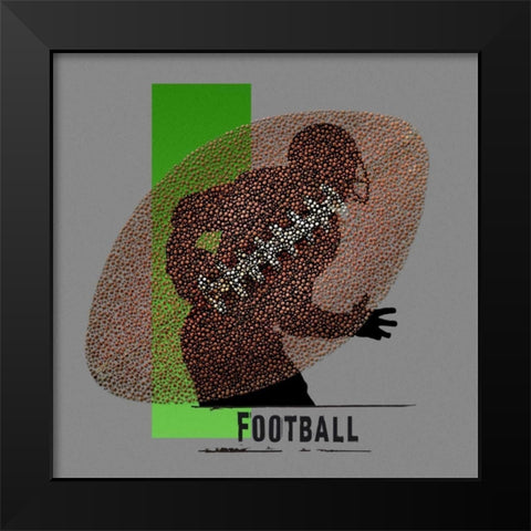 Football Black Modern Wood Framed Art Print by Baldwin, Jim