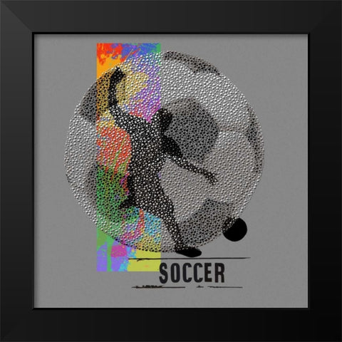 Soccer Black Modern Wood Framed Art Print by Baldwin, Jim