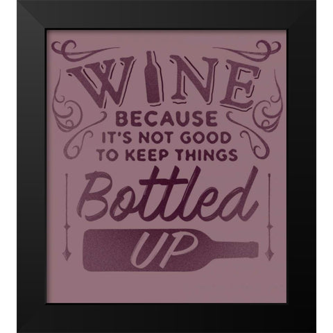 Bottled Up II Black Modern Wood Framed Art Print by Baldwin, Jim