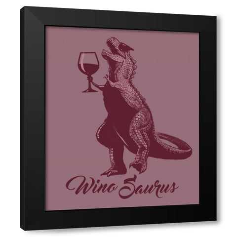 WinoSaurus Black Modern Wood Framed Art Print by Baldwin, Jim