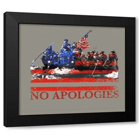 No Apologies Black Modern Wood Framed Art Print by Baldwin, Jim