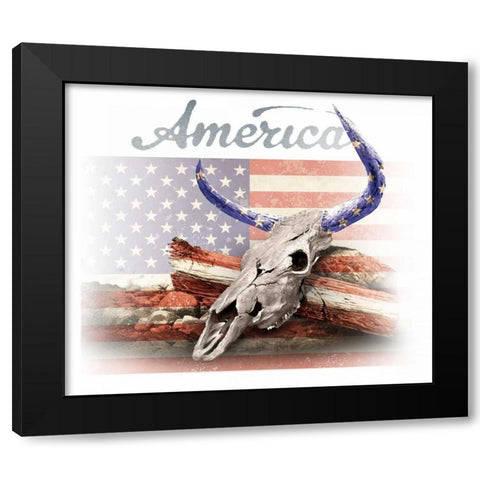 America on White Black Modern Wood Framed Art Print with Double Matting by Baldwin, Jim