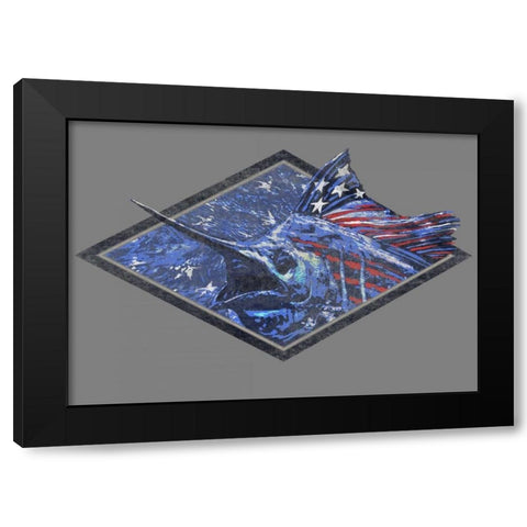 Swordfish Black Modern Wood Framed Art Print with Double Matting by Baldwin, Jim