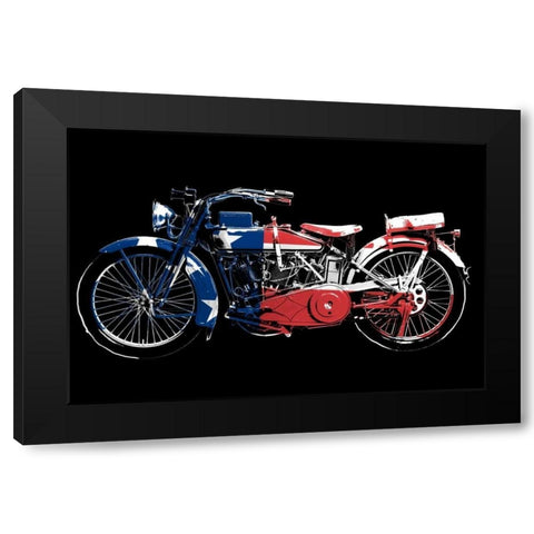American Hog Black Modern Wood Framed Art Print with Double Matting by Baldwin, Jim