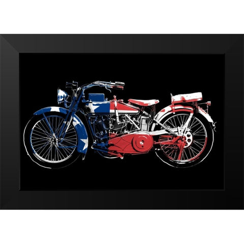 American Hog Black Modern Wood Framed Art Print by Baldwin, Jim