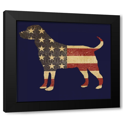 American Dog Black Modern Wood Framed Art Print with Double Matting by Baldwin, Jim