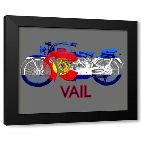 Colorado Motorcycle Black Modern Wood Framed Art Print with Double Matting by Baldwin, Jim