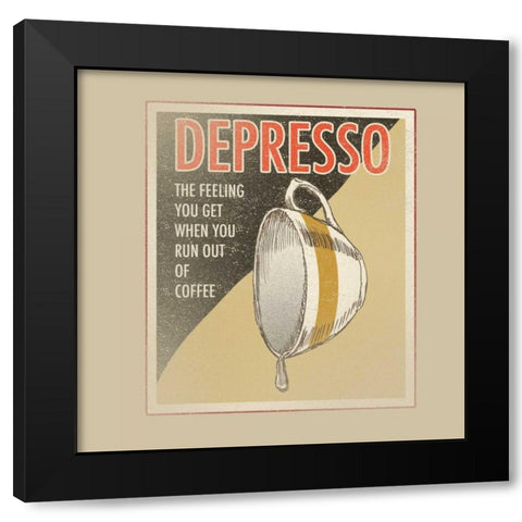 Depresso Black Modern Wood Framed Art Print by Baldwin, Jim