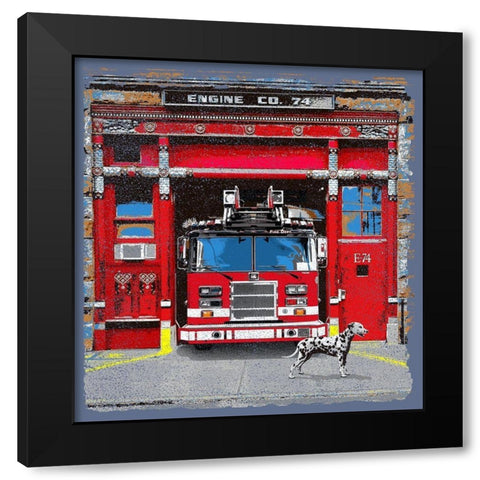 Engine Co. 74 Black Modern Wood Framed Art Print by Baldwin, Jim
