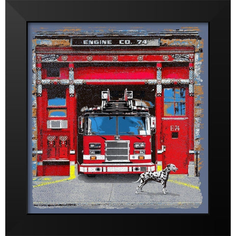 Engine Co. 74 Black Modern Wood Framed Art Print by Baldwin, Jim