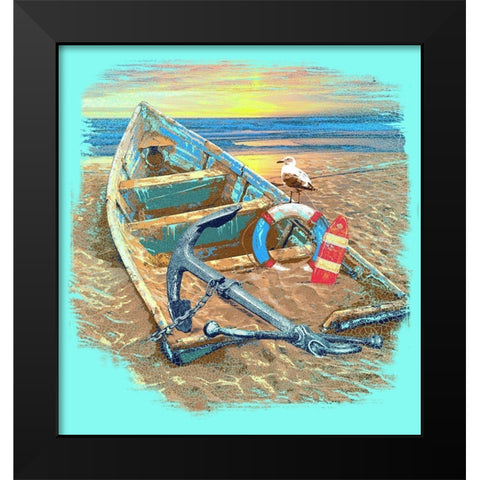 Shipwrecked Black Modern Wood Framed Art Print by Baldwin, Jim