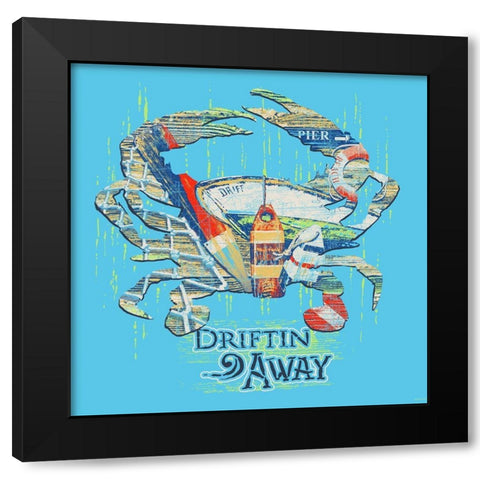 Crab Black Modern Wood Framed Art Print by Baldwin, Jim