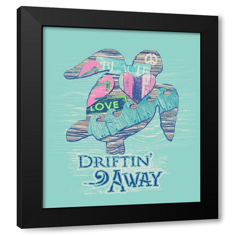 Turtle Black Modern Wood Framed Art Print by Baldwin, Jim