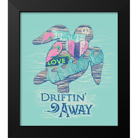 Turtle Black Modern Wood Framed Art Print by Baldwin, Jim