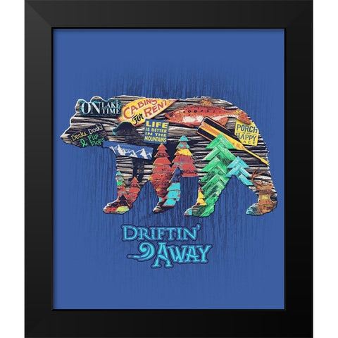 Bear Black Modern Wood Framed Art Print by Baldwin, Jim