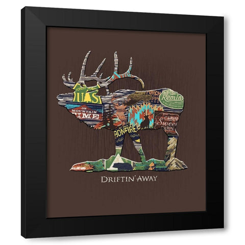 Elk Black Modern Wood Framed Art Print by Baldwin, Jim