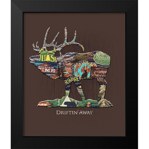 Elk Black Modern Wood Framed Art Print by Baldwin, Jim