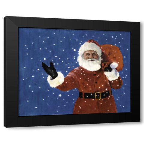 Santa Black Modern Wood Framed Art Print by Rideout, Candy