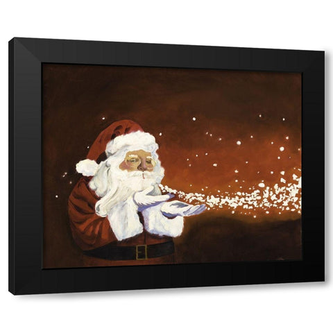 Santa Magic Black Modern Wood Framed Art Print by Rideout, Candy