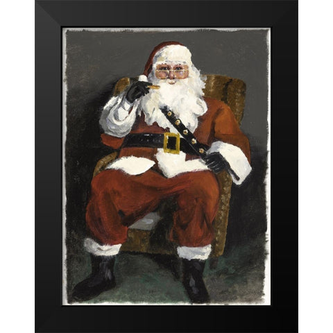 Santa Snack Black Modern Wood Framed Art Print by Rideout, Candy