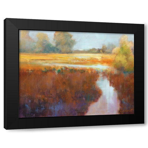 Running River Black Modern Wood Framed Art Print with Double Matting by Candy Rideout