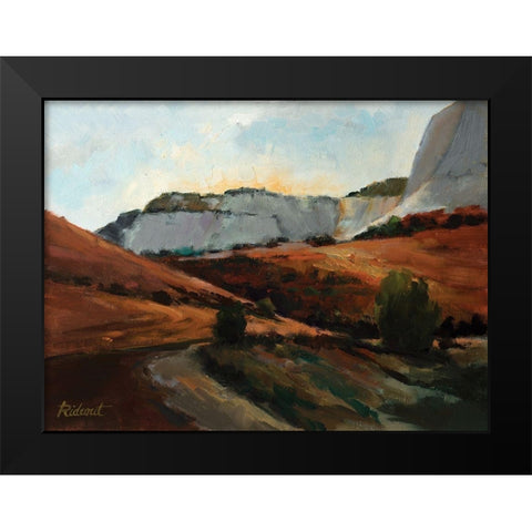 Peaceful Black Modern Wood Framed Art Print by Candy Rideout
