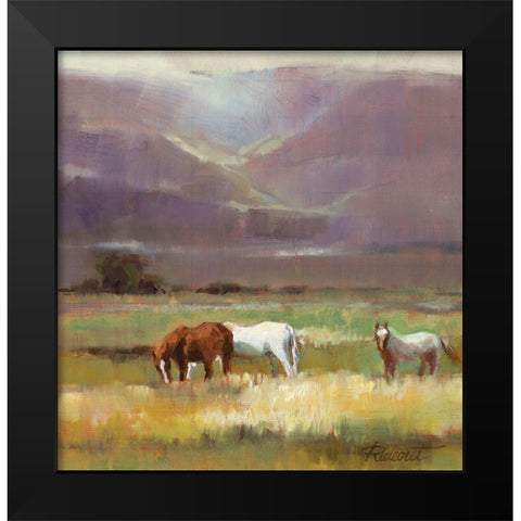 Field of Horses Black Modern Wood Framed Art Print by Candy Rideout