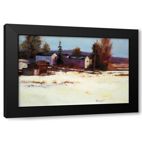 Winter Farm Black Modern Wood Framed Art Print by Candy Rideout