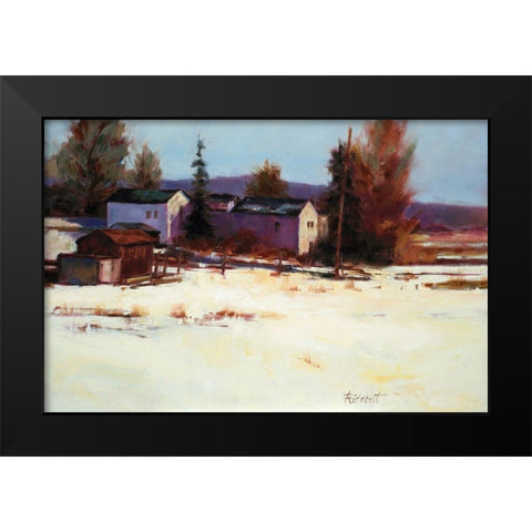 Winter Farm Black Modern Wood Framed Art Print by Candy Rideout
