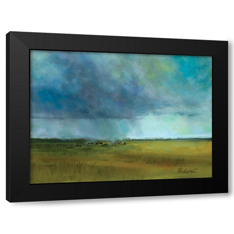 Landscape Abstract Black Modern Wood Framed Art Print by Candy Rideout