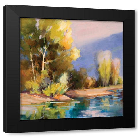 Bankside Black Modern Wood Framed Art Print by Candy Rideout