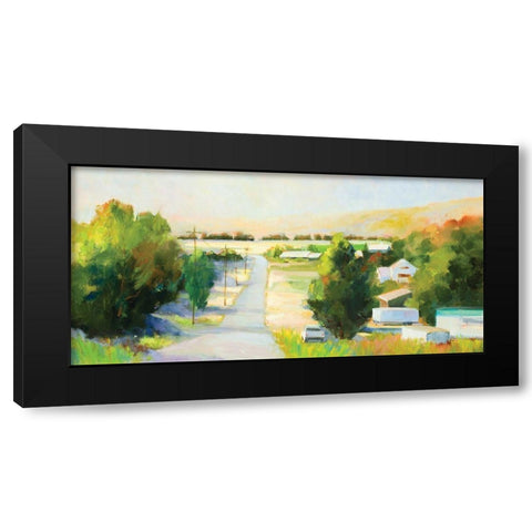 Side Street Black Modern Wood Framed Art Print by Candy Rideout