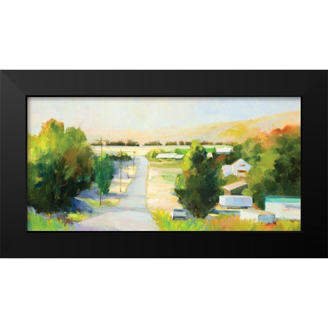 Side Street Black Modern Wood Framed Art Print by Candy Rideout