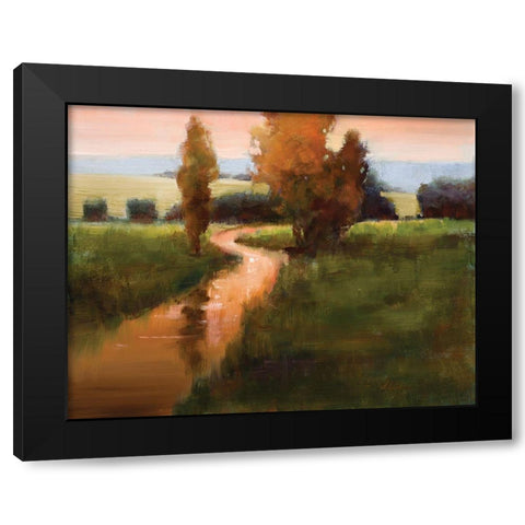 Sunset Marsh Black Modern Wood Framed Art Print by Candy Rideout