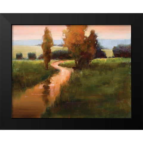 Sunset Marsh Black Modern Wood Framed Art Print by Candy Rideout