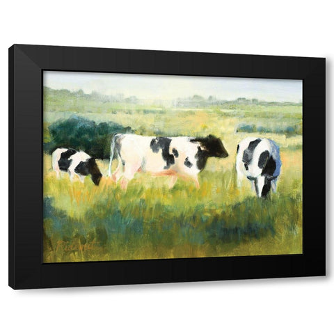 Cows are Out Black Modern Wood Framed Art Print with Double Matting by Candy Rideout