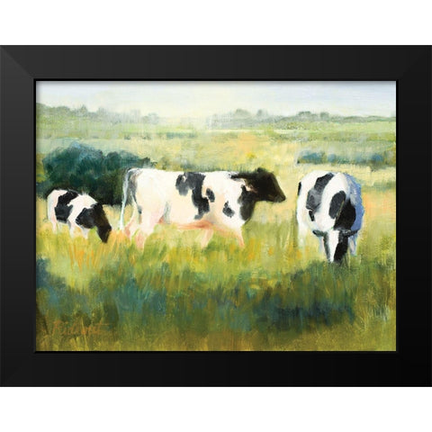 Cows are Out Black Modern Wood Framed Art Print by Candy Rideout