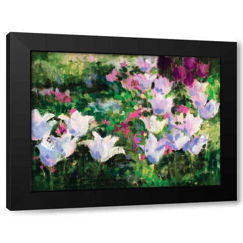 Floral II Black Modern Wood Framed Art Print with Double Matting by Candy Rideout