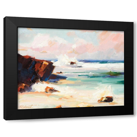 Beach Time Black Modern Wood Framed Art Print with Double Matting by Candy Rideout