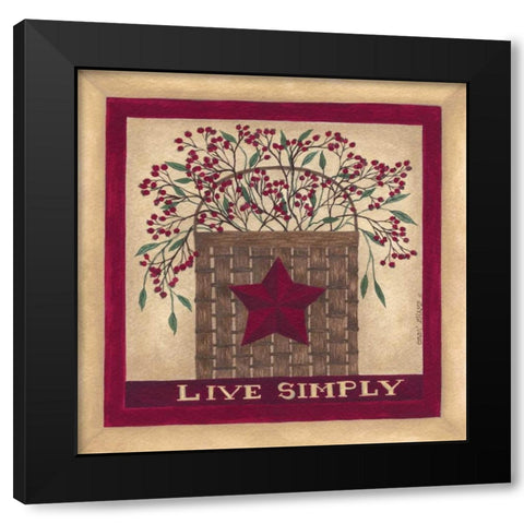 Live Simply Black Modern Wood Framed Art Print by Shamp, Cindy