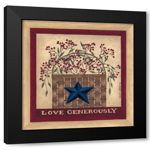 Love Generously Black Modern Wood Framed Art Print by Shamp, Cindy