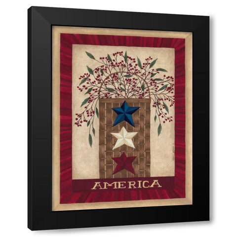 America Black Modern Wood Framed Art Print with Double Matting by Shamp, Cindy
