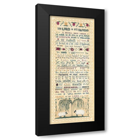 The Lord is My Shepherd Black Modern Wood Framed Art Print by Shamp, Cindy
