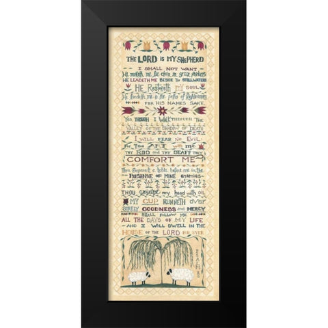 The Lord is My Shepherd Black Modern Wood Framed Art Print by Shamp, Cindy