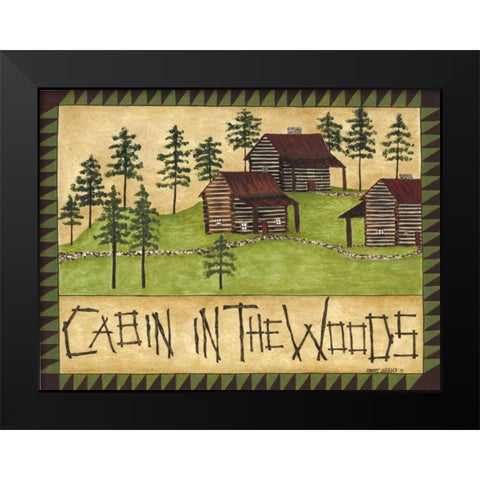 Cabin in the Woods Black Modern Wood Framed Art Print by Shamp, Cindy