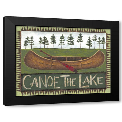 Canoe on the Lake Black Modern Wood Framed Art Print by Shamp, Cindy