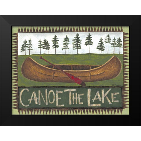 Canoe on the Lake Black Modern Wood Framed Art Print by Shamp, Cindy