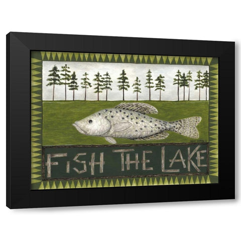 Fish the Lake Black Modern Wood Framed Art Print by Shamp, Cindy
