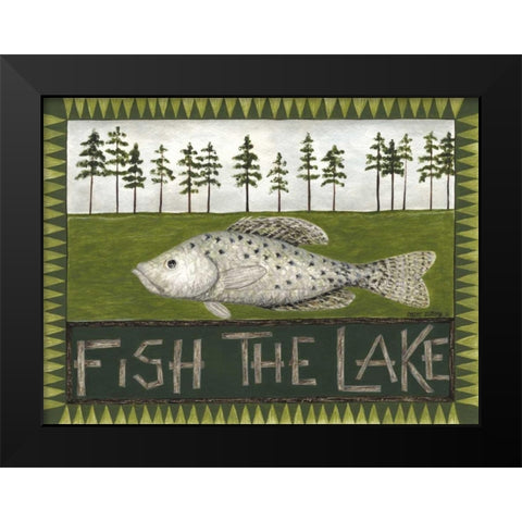 Fish the Lake Black Modern Wood Framed Art Print by Shamp, Cindy