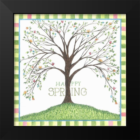 Happy Spring Black Modern Wood Framed Art Print by Shamp, Cindy
